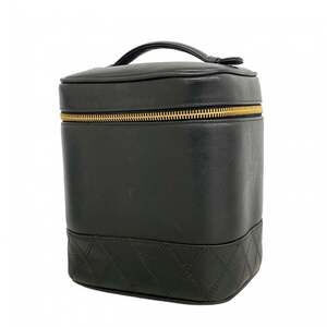 Chanel Bicolore Leather Vanity Bag, Black, Women's